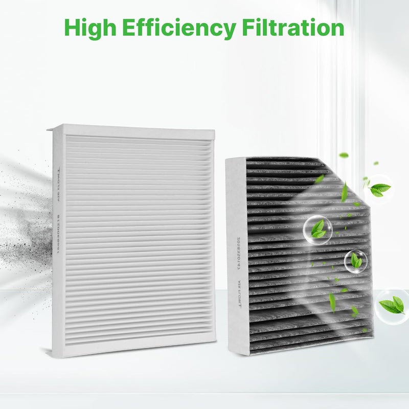 RVgolf 2PCS Cabin Air Filters Fit for 2015-2023 Mercedes C300, 2016-2022 GLC300, 2017-2019 E300, 2020-2023 E350, 2021-2023 E450 Cabin Filter Replacement Air Filter Accessories 2058350147 1668300218 - Image 5